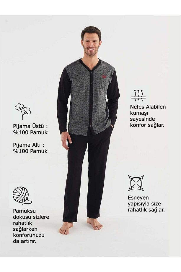 Mod 3736 Erkek Boydan Patlı Pijama Takım 23k - 4