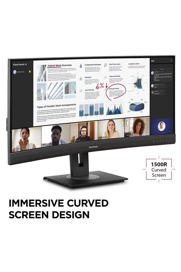 VG3456C 34" UWQHD Ergonomik 100W USB C ve RJ45'li 21:9 Curved Docking Profesyonel Monitör - 2