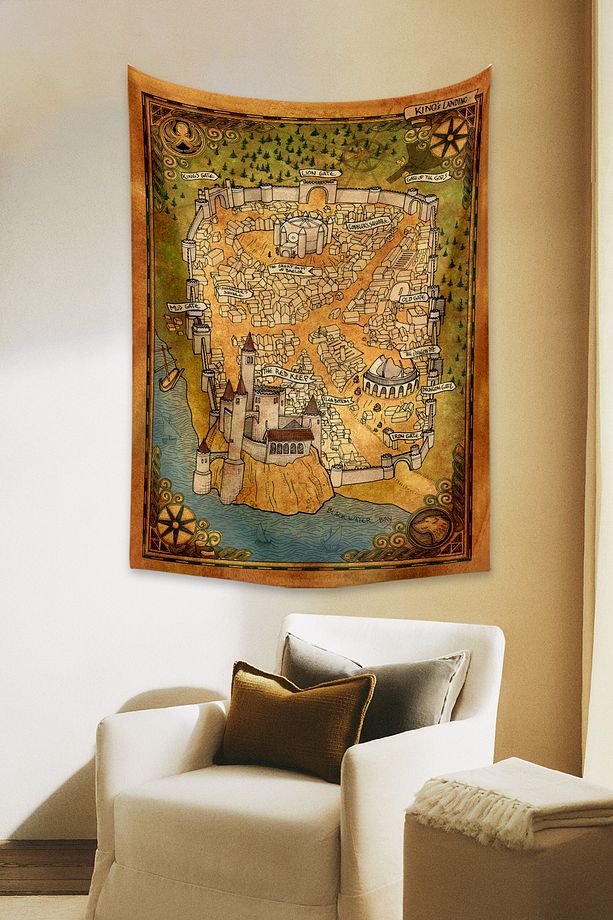 Game Of Thrones Kings Landing Haritası Duvar Örtüsü Halısı - 2