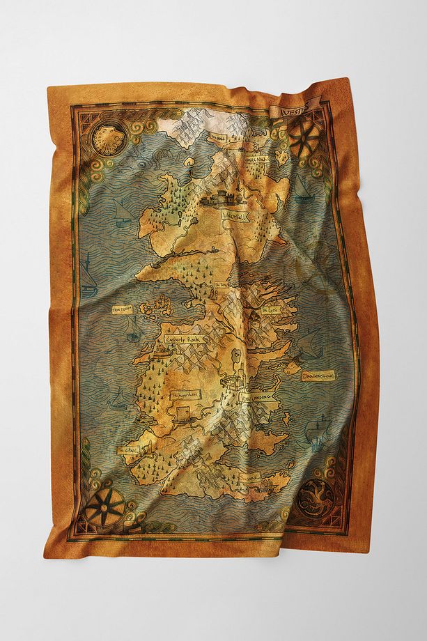 Game Of Thrones Westeros Haritası Duvar Örtüsü Halısı - 3