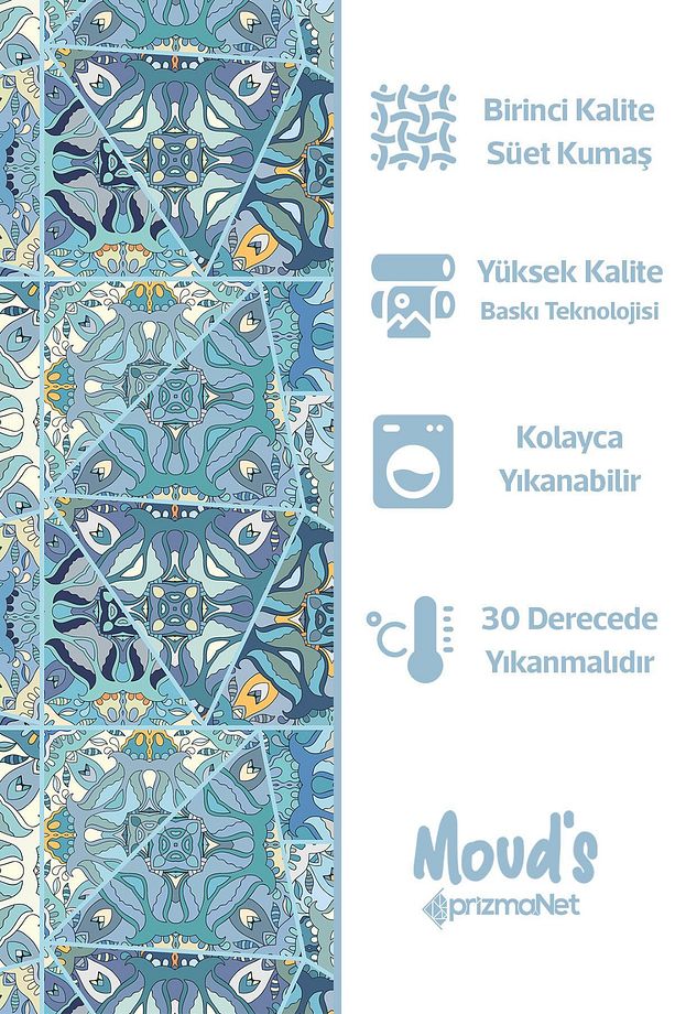 Anatolia 5 Desenli Yuvarlak Süet Dertsiz Masa Örtüsü - 2