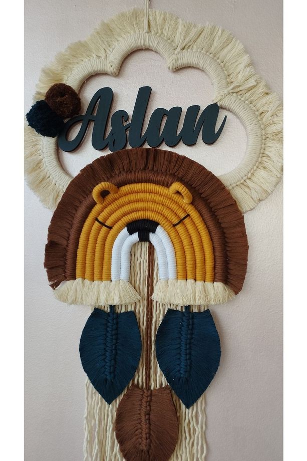 Aslanlı Bebek Odası Dekoru Aslan Kapı Süsü - 6