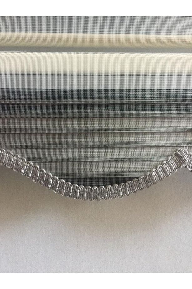 Gri Renkli Zebra Stor Perde ( Etek Dilimli) - 4