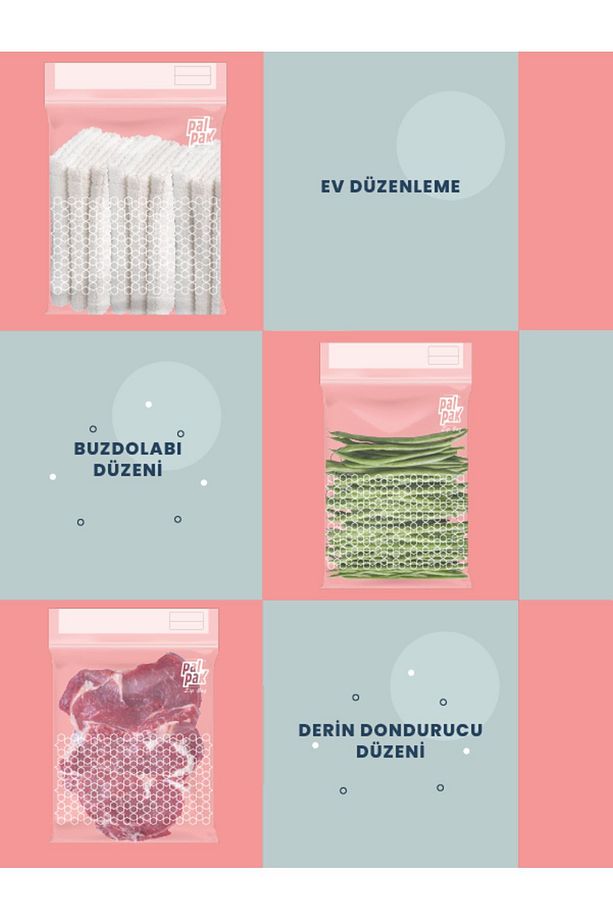 Zipbag -çok Amaçlı Kullanılabilir Kilitli, Buzdolabı Poşeti 30 Adet(10 S / 10 M / 10L) - 5