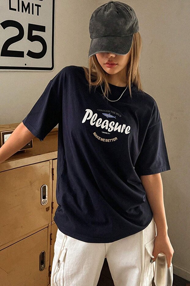 Unisex Oversize Pleasure Printed T-Shirt