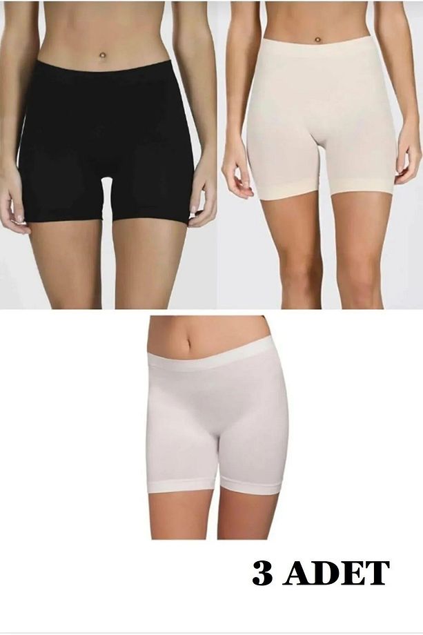 Kadın Asorti 3 Renk Seamless Dikişsiz Şort Boxer - 1