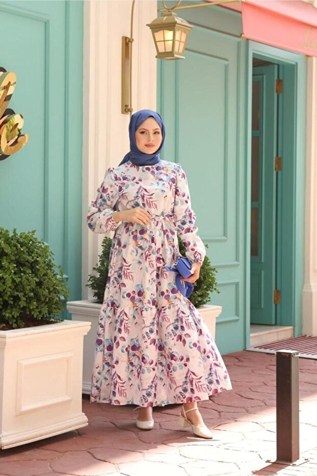 Full Length Patterned Dress - 3