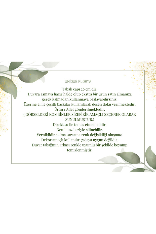Limonlu Blue blanc Duvar Tabağı Dekoratif Bahçe Balkon Mutfak Salon Duvar Süsü No:136 - 2