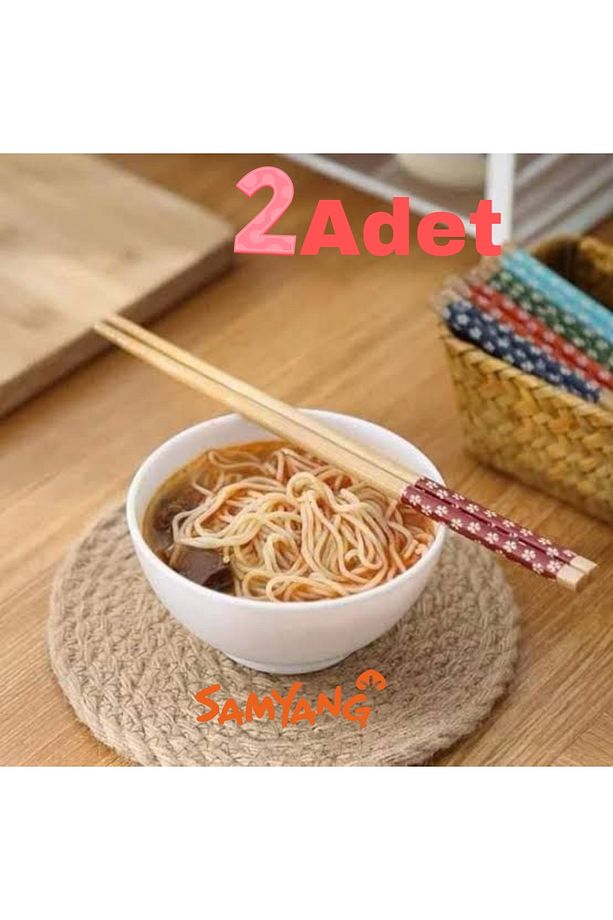2Çift Desenli Yıkanabilir Kore Çin Bambu Chopsticks Yemek Çubuğu | Desenli Bambu Chopstick 2 - 2