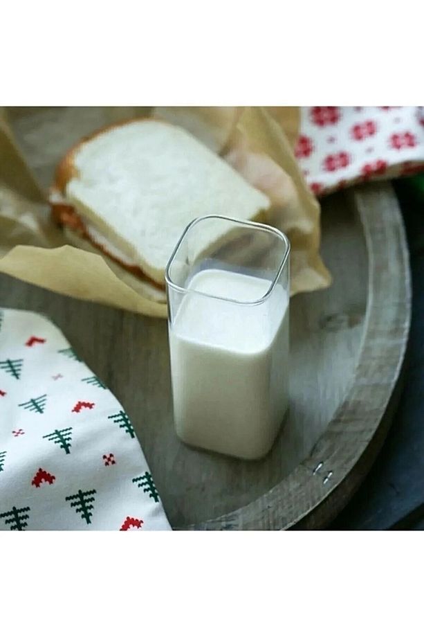 6 Adet Dikdörtgen Isıya Dayanıklı Borosilikat Trend Meşrubat Bardağı 380 ml Kare Bardak - 2