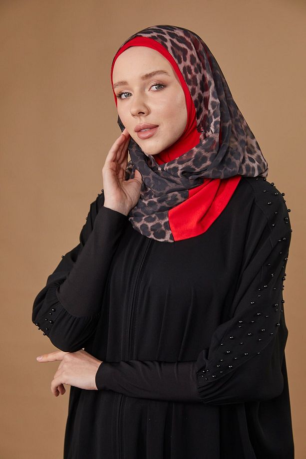 Nirvana Boneli Şal-Leopar Kırmızı - 6