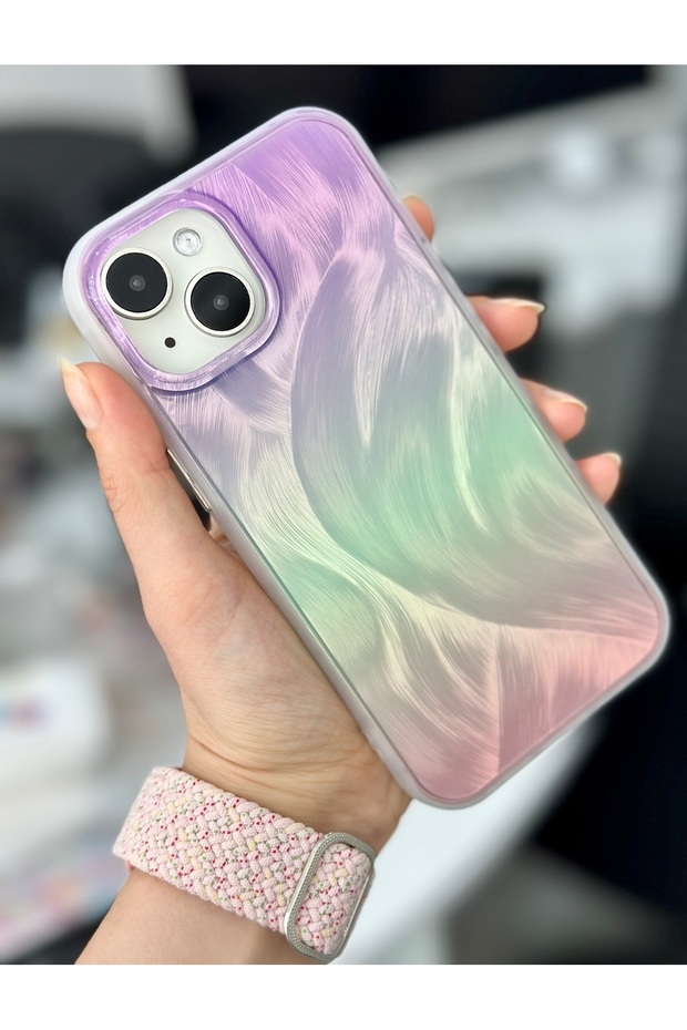 Shine Color Transition Glossy Design Silicone Case Compatible with iPhone 13 - 14 - 15 - 1