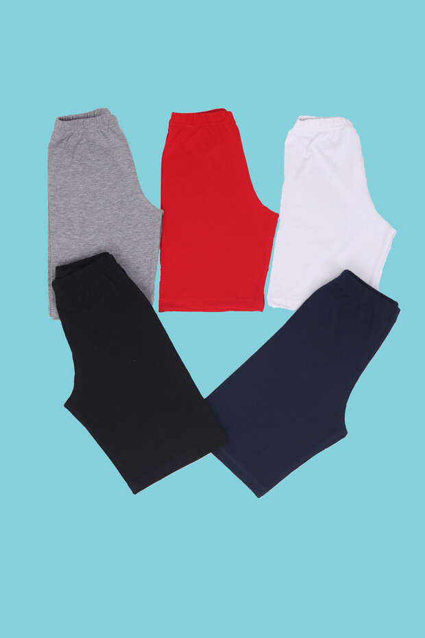 5-Piece Girls' Basic Cotton and Lycra Short Summer Leggings