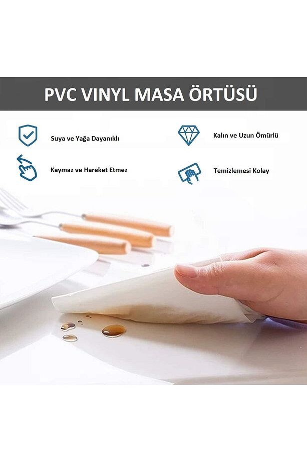 Şeffaf Masa Örtüsü | 1.2mm Muşamba | Masa Pedi | Koruyucu Mika | Asetat Masa Örtüsü | Çalışma Masa - 4