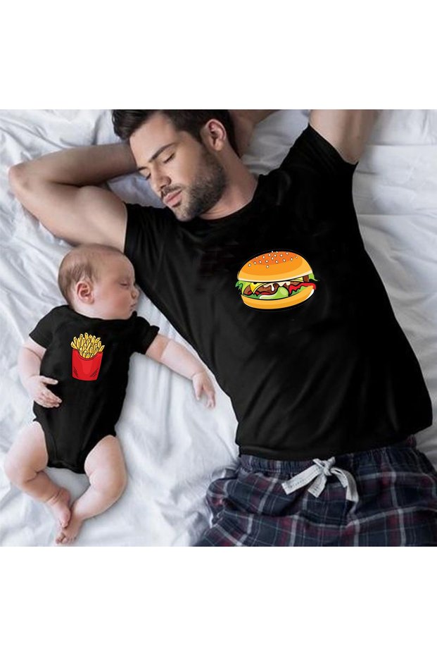 Baba Bebek Hamburger Potato T-Shirt Bodysuit (the Price Is for 1 Piece of the Item.)