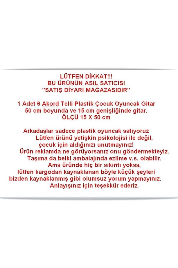 6 Telli Oyuncak Çocuk Gitarı İspanyol Gitar Tam Hediyelik Ürün - 4