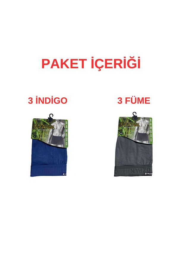 1256 Bambu Nefes Alan Kumaş Erkek Boxer (6 ADET) - 3