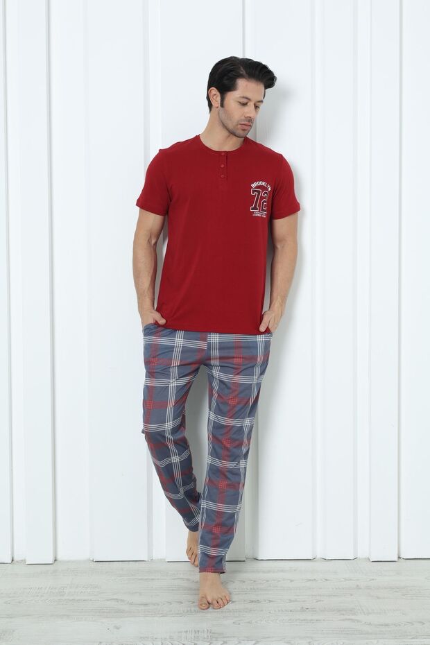 PAMUKLU KISA KOL PİJAMA TAKIM - 2