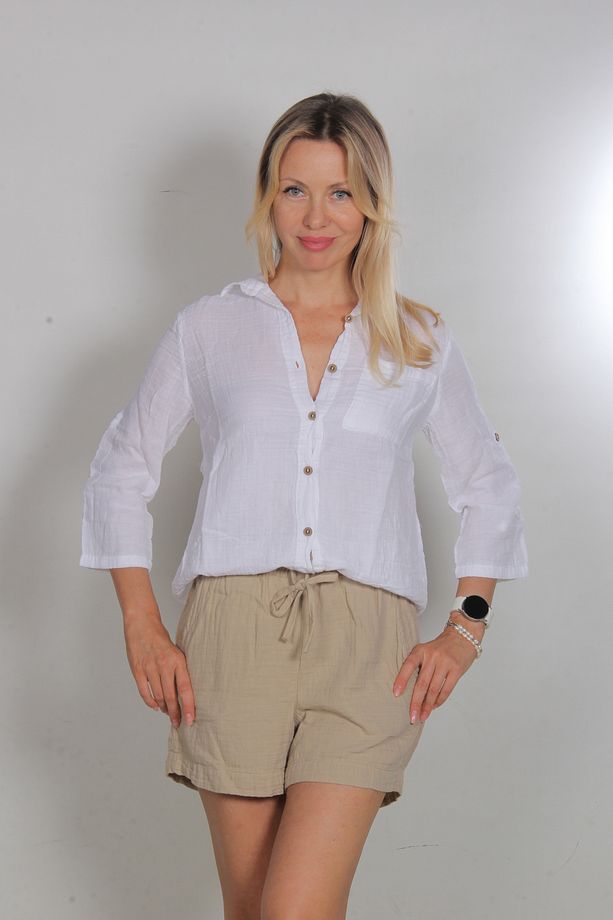 Müslin Kumaş Kısa Şort - 4