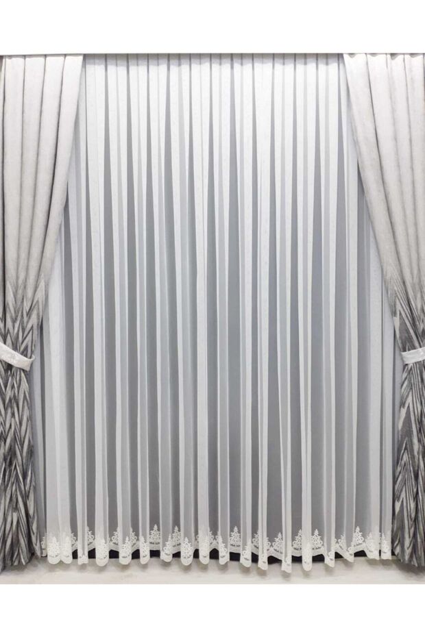 Desenli Tül Perde 1 E 3 - 8