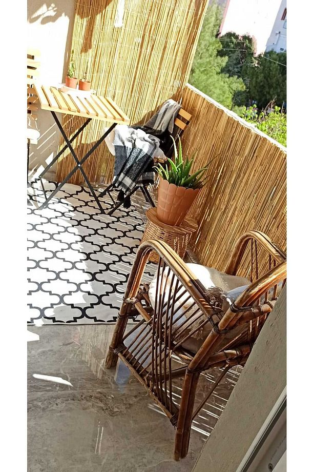 1 Metre X 2,5 Metre Hasır Çit Rulo Çit Bahçe Çit Balkon Çit Saz Kamış - 4