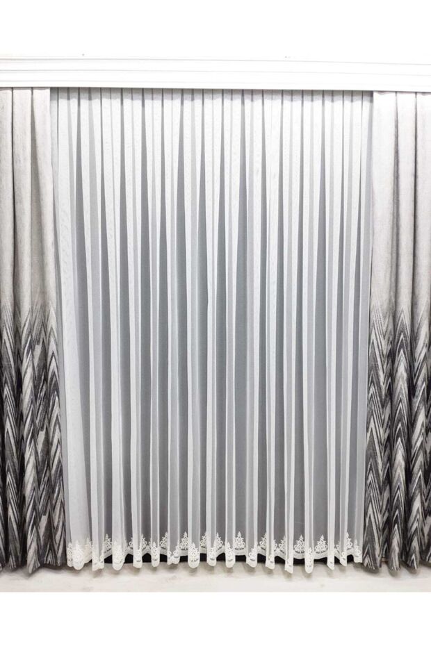 Desenli Tül Perde 1 E 3 - 7