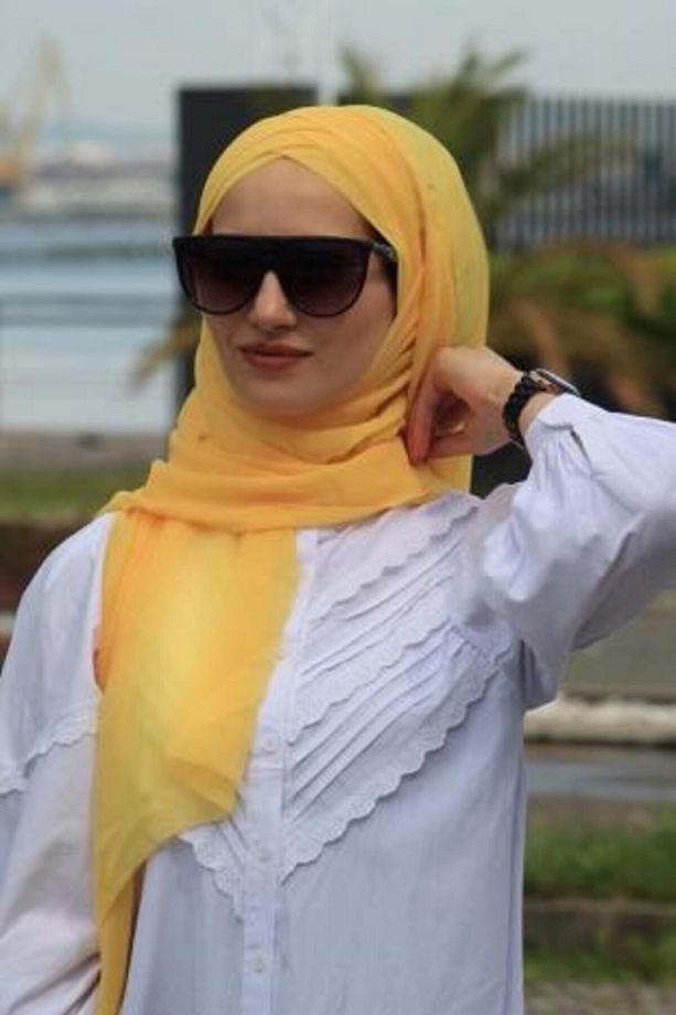 Üç Bantlı Şal Sarı (hazır Model) - 2