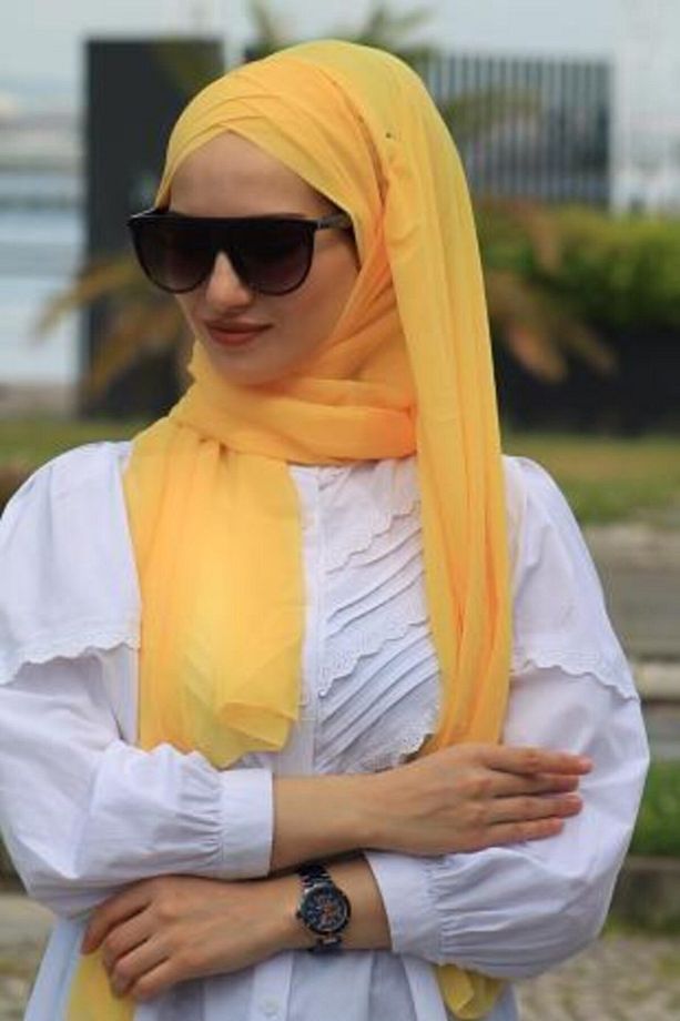 Üç Bantlı Şal Sarı (hazır Model) - 1