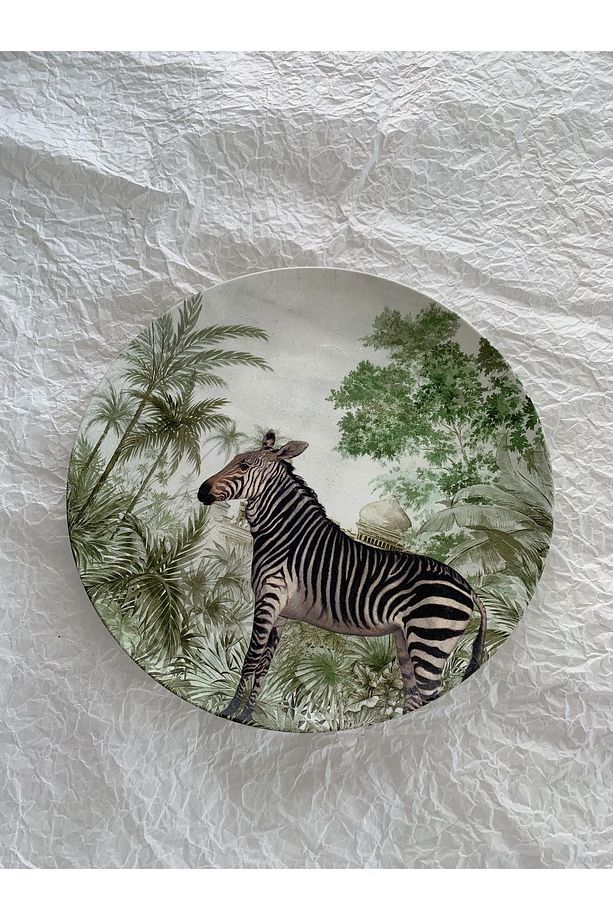 Tropikal Safari Zebra Deseni Duvar Tabağı Dekoratif Duvar Süsü No:221 - 6