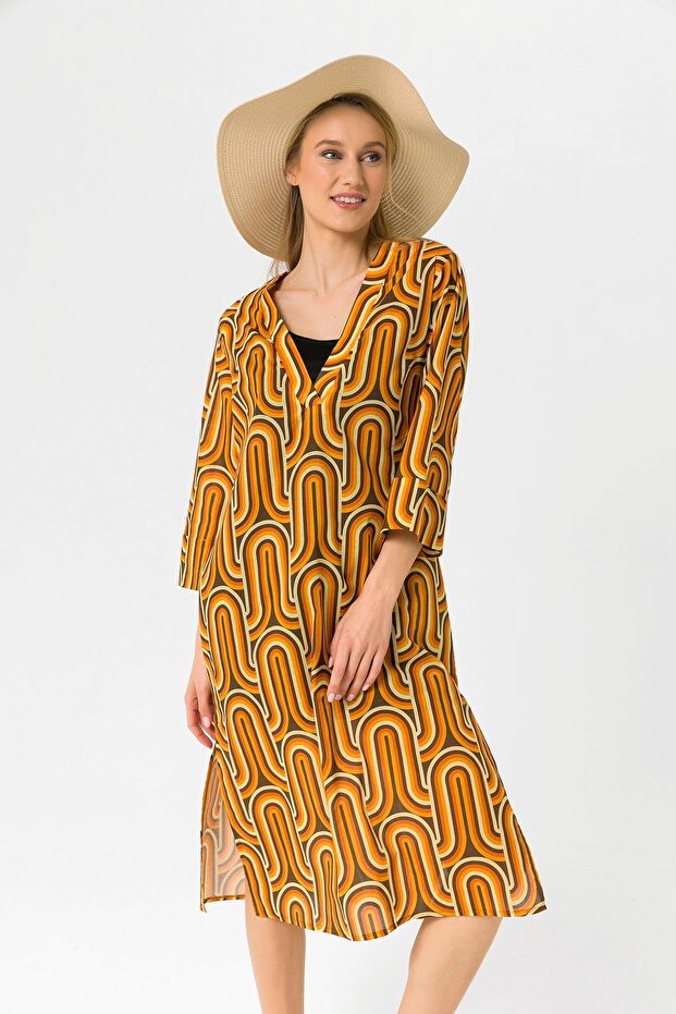 Retro Uzun Tunik Pareo - 3