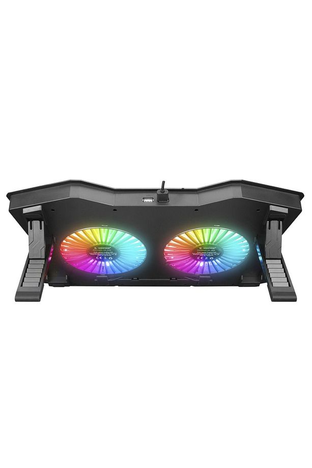 Tornado Full Rgb 2fanlı Yükseklik Ayarlı 10-18 Laptop Soğutucu Ekranlı Notebook Soğutucu Stand - 5