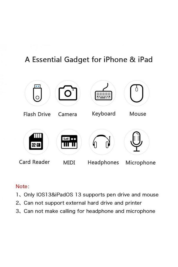 Lightning To Usb Camera Adapter Iphone Kalvye Mouse Kamera Usb Dönüştürücü Adaptörü - 5