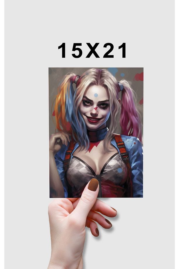 Joker Harley Quinn Poster - Çerçevesiz Parlak Kağıt Duvar Posteri - 6