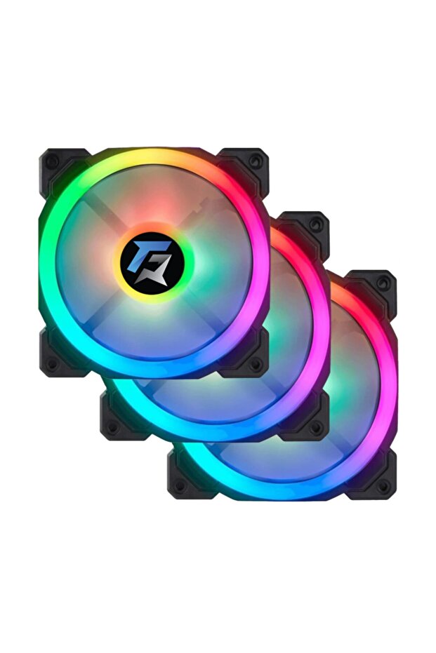7R Pro Series (Set of 3) Rainbow Led Silent 120mm 12cm Case Fan