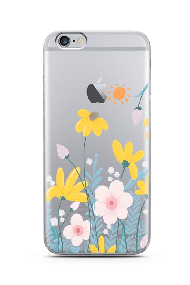 Super Transparent Silicone Phone Case with Spring Design Compatible with iPhone 6 / 6S
