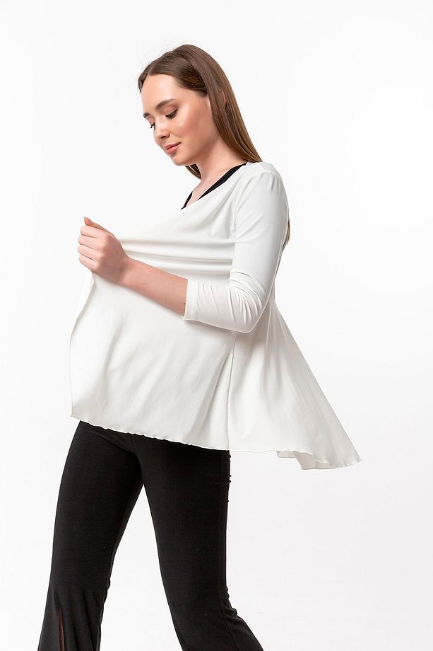 Kadın Ekru Arka Volanlı Hırka 19L6561 - 2