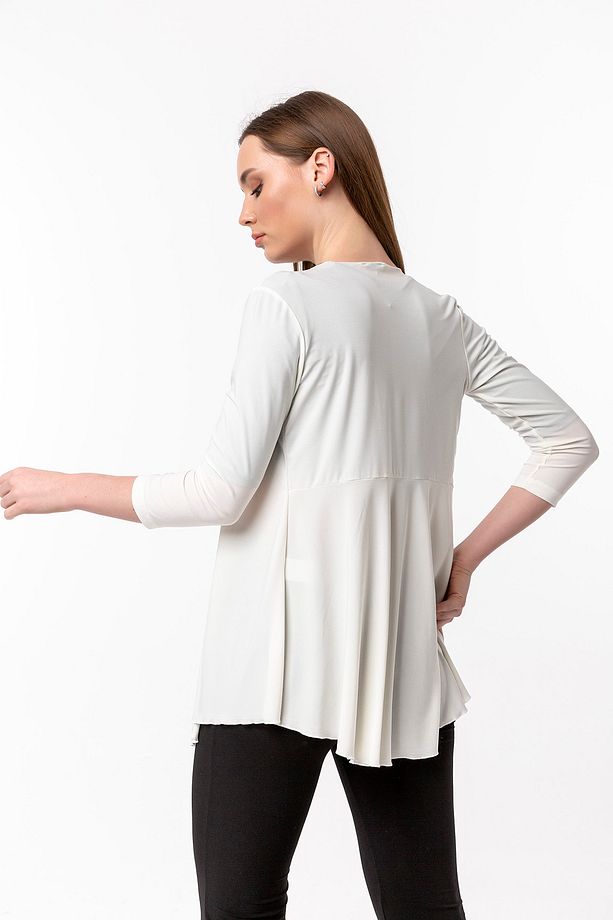 Kadın Ekru Arka Volanlı Hırka 19L6561 - 8