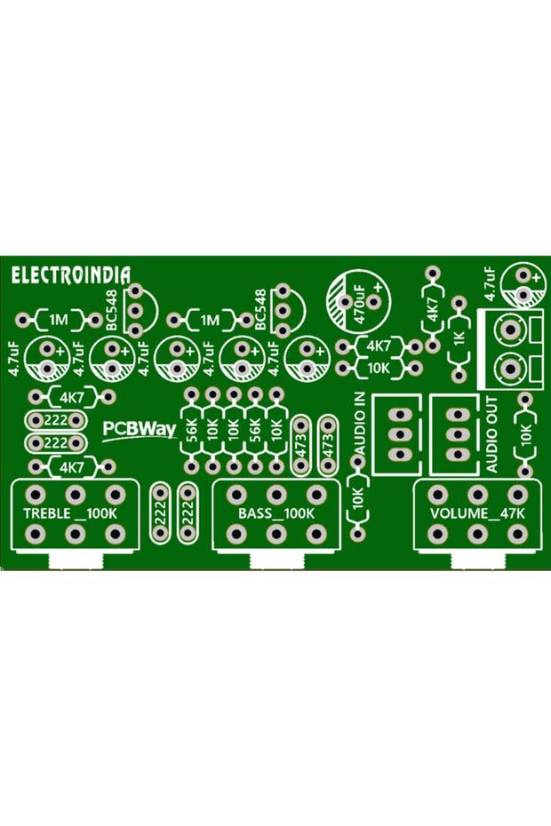 Transistörlü Çift Kanal Stereo Ton Kontrol Devresi Bc548