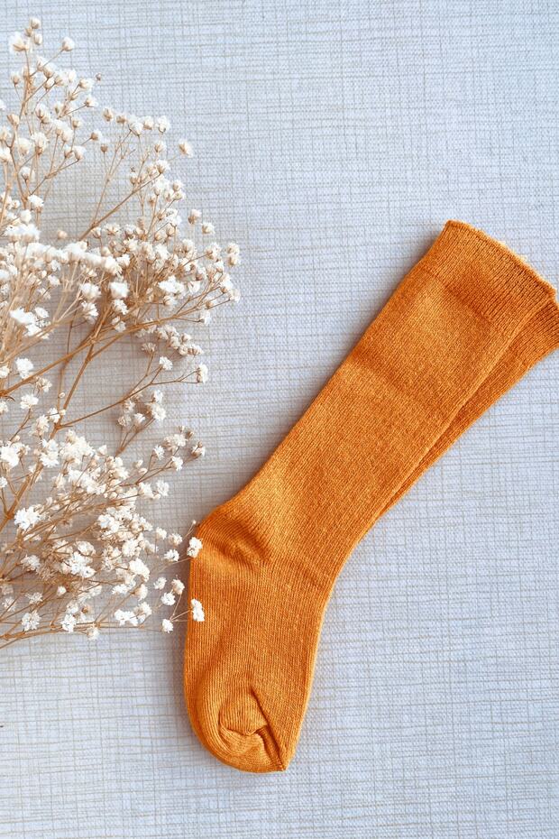 Orange Baby Girl Boy Knee Socks Unisex