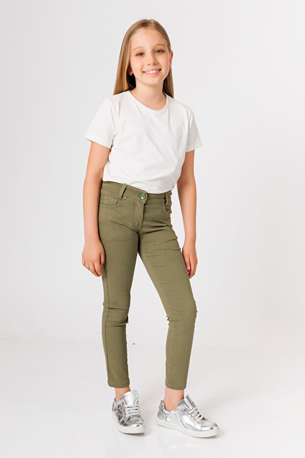 Devojčiceve kaki pantalone - 1