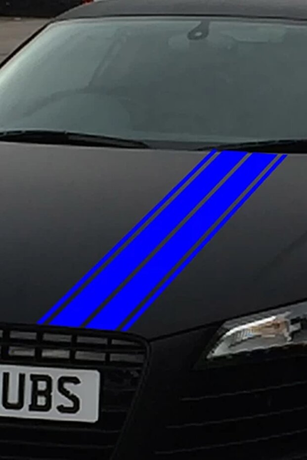 Double Strip Car Hood Sticker - Auto Sticker - 120x15cm