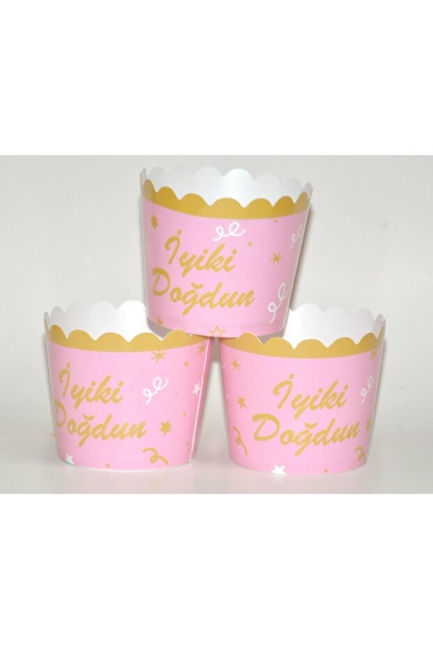 25 Pieces Pink Happy Birthday Cupcake Capsule