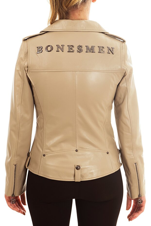 Deri Ceket Biker Metal Bones - 3