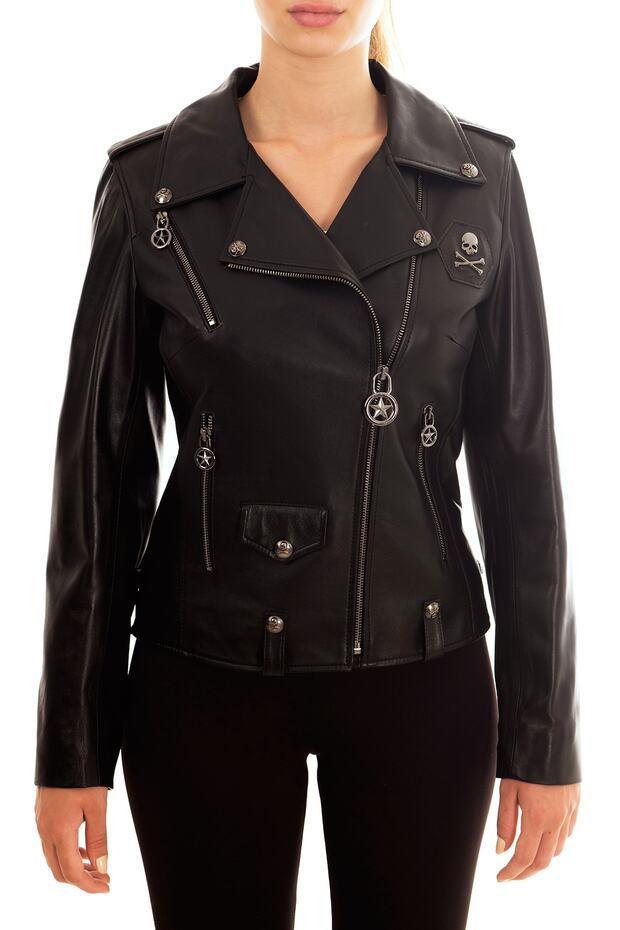 Deri Ceket Biker Metal Bones - 2