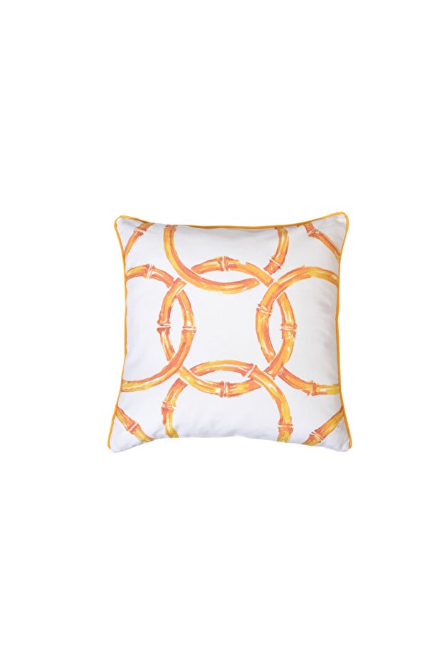 Yellow Bamboo Patterned Special Design 100% Organic Cotton Pillow Case 50 X 50