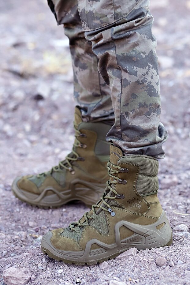 P1490 Meridyen Su Geçirmez Deri Erkek Askeri Bot Ayakkabı - 2