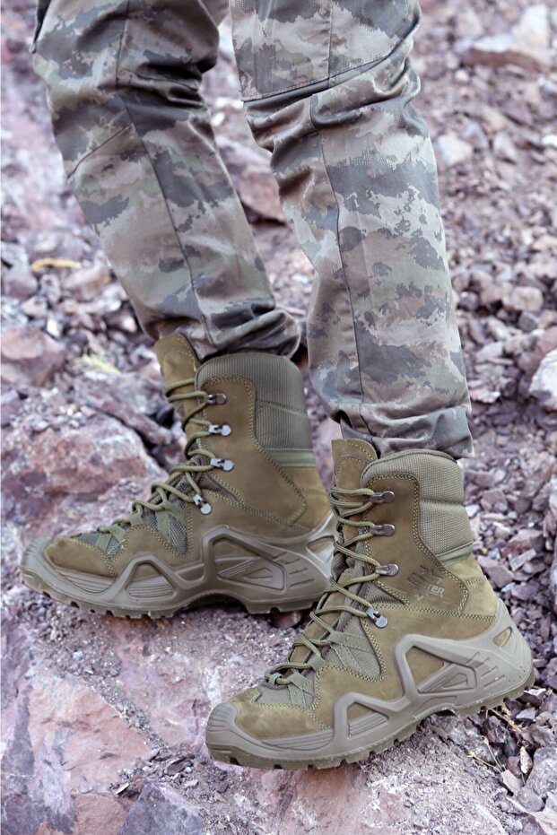 P1490 Meridyen Su Geçirmez Deri Erkek Askeri Bot Ayakkabı - 3