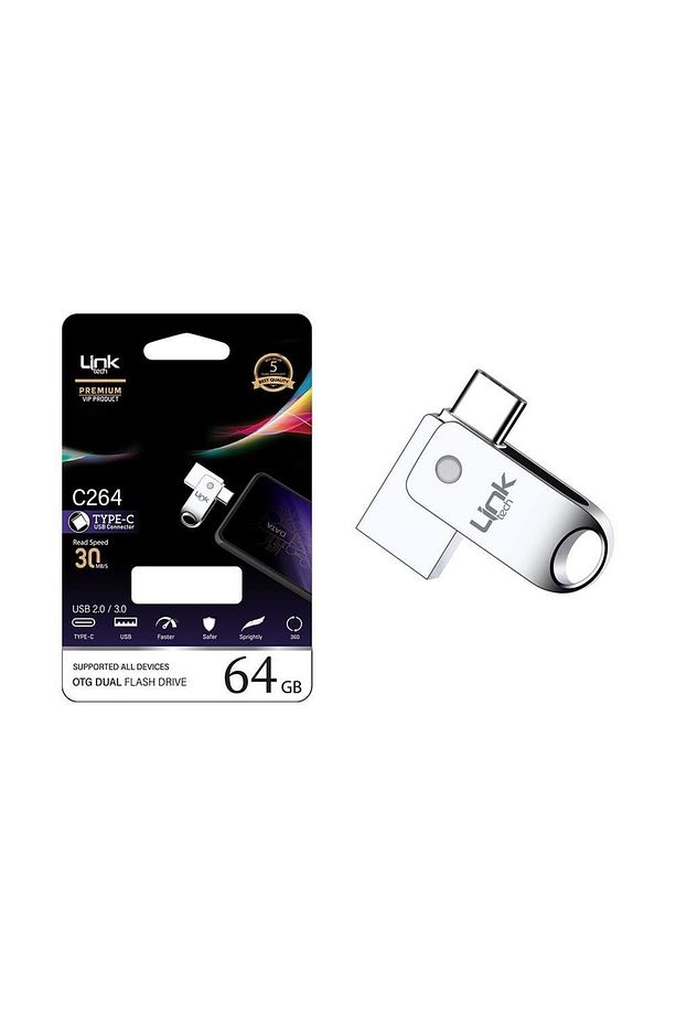 Link Tech C264 Premium 64gb Type-c Otg Dual 30mb/s Usb Bellek - 1