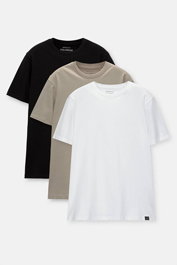 3’lü basic regular fit t-shirt paketi - 4