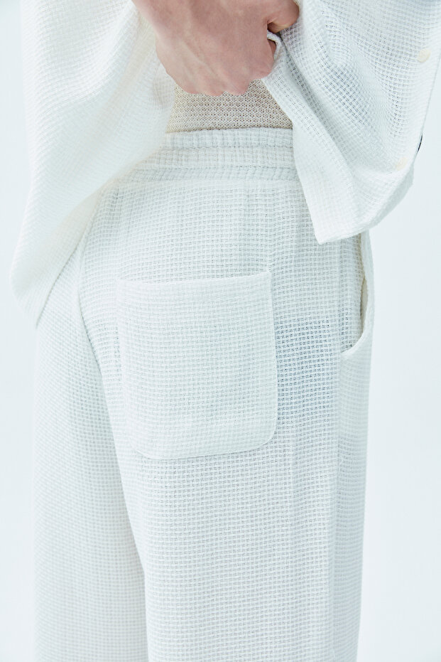 مجموعة كتان أساسية بيضاء كبيرة الحجم - 6